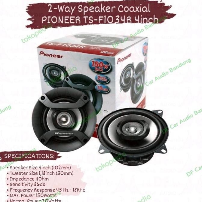TERBARU Speaker 4inch 2way Coaxial PIONEER TS - F1034R BISA GOSEND
