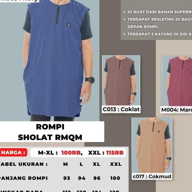 Baju Rompi Sholat Pria Rompi Muslim Dewasa Baju Muslim Pria
