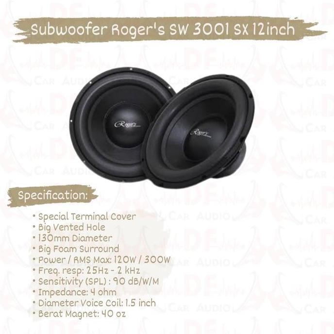 TERBARU Subwoofer Roger's SW 3001SX 12inch BISA GOSEND