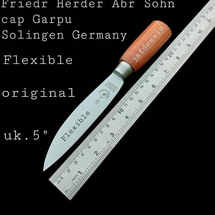 Pisau Seset Kulit Potong Daging Cap Garpu Fleksibel Ori Herder Jerman