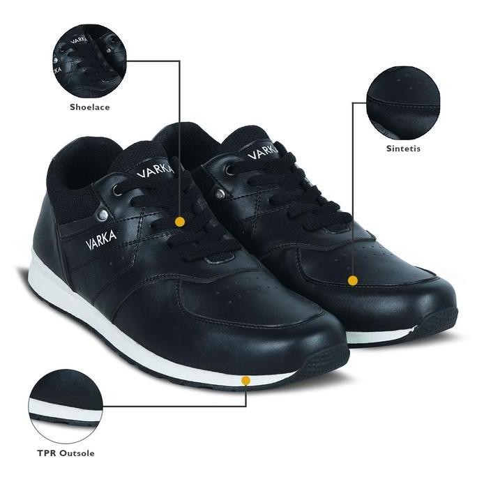 Sepatu Sneaker Pria Terbaru V 616 Brand Varka Sepatu Kets Olahraga Joging Running Warna Hitam.