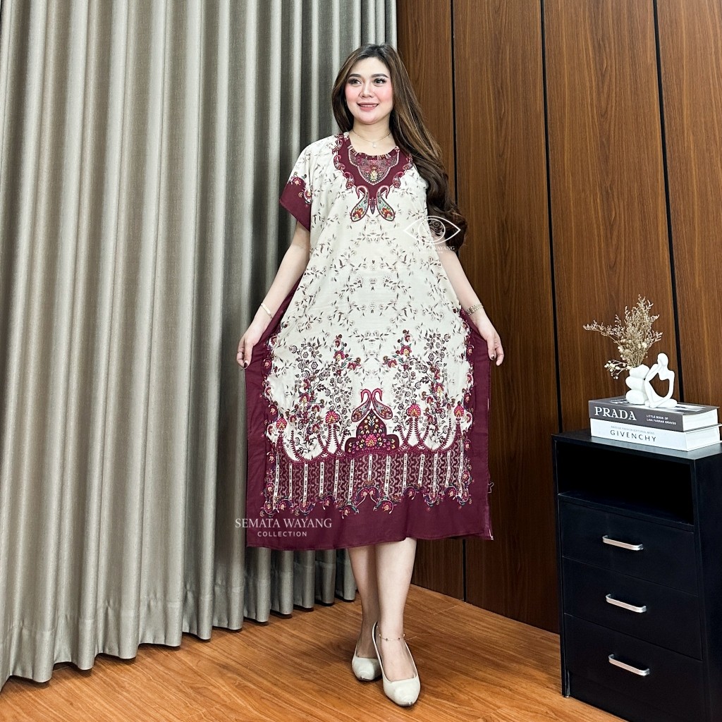 Daster Sultan Lowo Encim standar Rayon Premium Dres Panjang dengan Motif Sultan