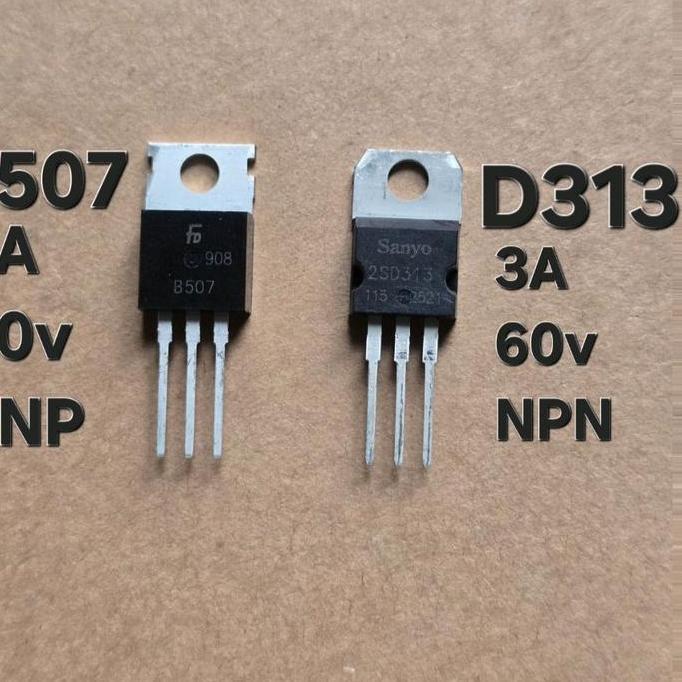 ( TRANSISTOR NPN PNP 3A 60V ) TRANSISTOR  PENGUAT DAYA FREKUENSI RENDAH AF SAKELAR  SWITCHING D313 B