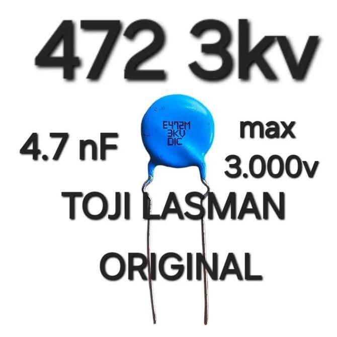 ( 472 3KV )  CAPASITOR  KAPASITOR 4.7 4,7 NF 4.7NF 4,7NF NANO 2KV 1KV 2.000  3.000 V VOLT  MILAR MER