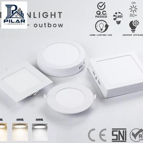 lampu downlight Recessed led panel ceiling 220V tanam inbow / tempel Outbow  kotak Square / bulat Ro