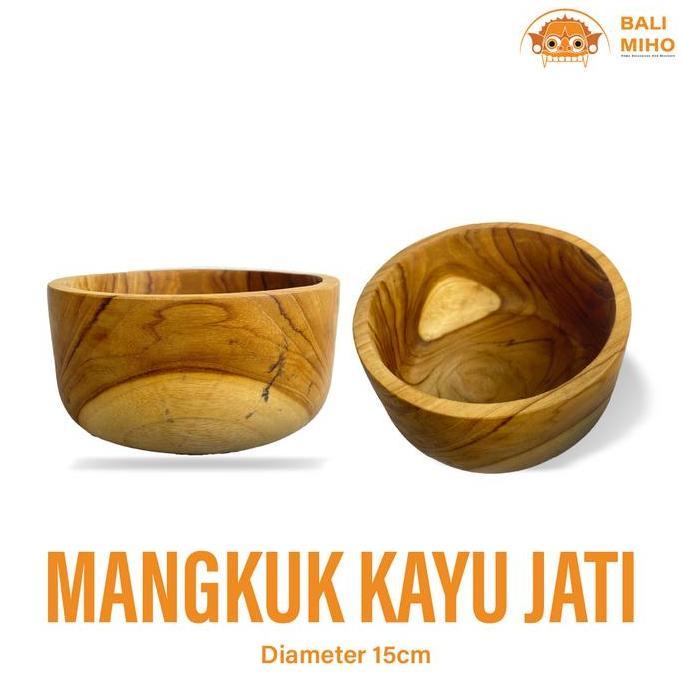 @=@=@=@=] Mangkok Kayu Jati 15 cm - Mangkuk Jati - Piring Kayu - Mangkok Kayu