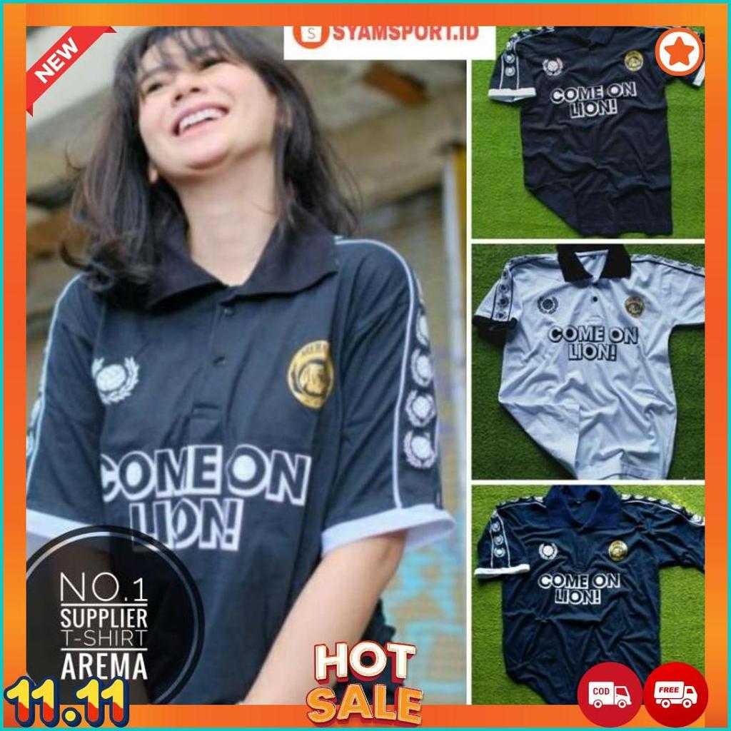 Kaos Polo Arema Comeon Lion / Kaos Polo Aremania / Kaos Polo Aremanita / Kaos Bola / Polo Arema / Ka