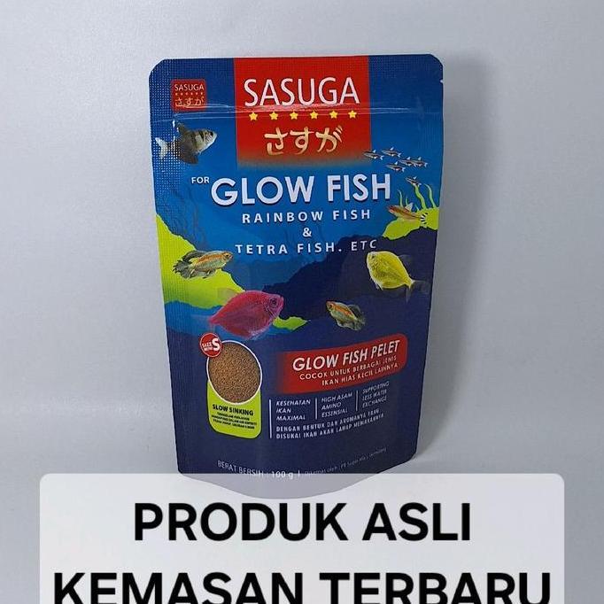 SASUGA GLOW FISH Rainbow fish Tetra fish etc 100g pelet ikan hias