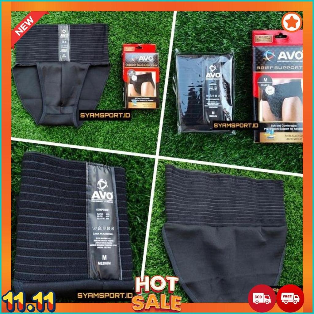 Celana Dalam Olahraga AVO Brief Supporter ORI Ketat Elastis Anti Bacterial / Celana Hernia Pria / Ce