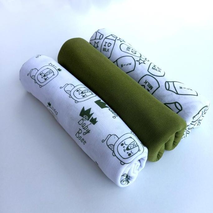 Bedong Bayi Baru Lahir Karakter Isi 3 pcs jumbo Alas Katun Tidur bedong baby