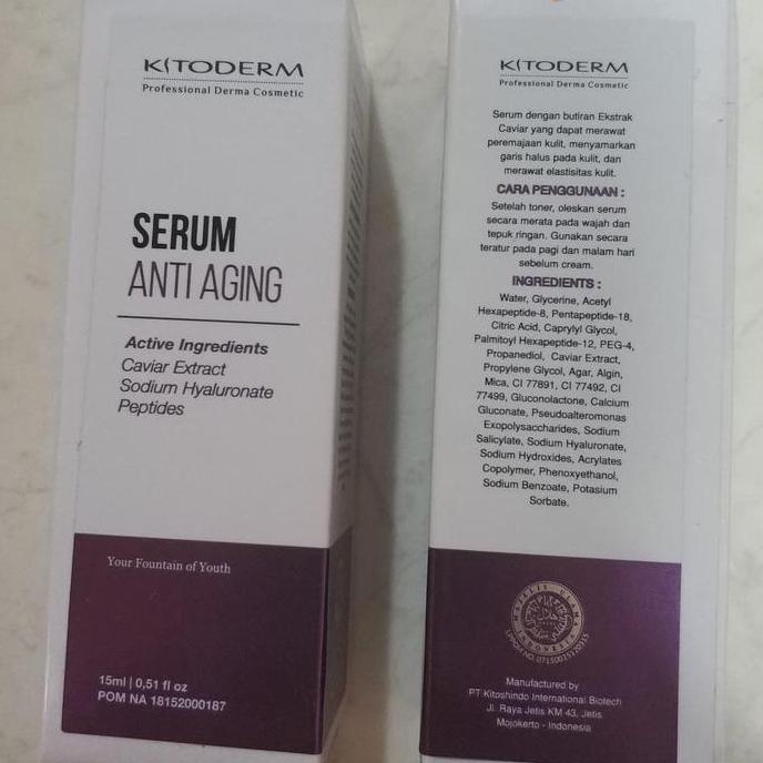 Kitoderm Serum Anti Aging / Anti Penuaan Dini / Gold Serum Bpom