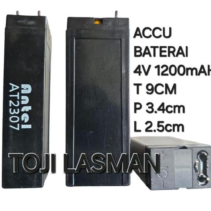 ( Batu 4V 1200Mah )  Batu Baterai Battery Accu Aki Lampu Emergensi Emergency Senter Baterai Timbanga