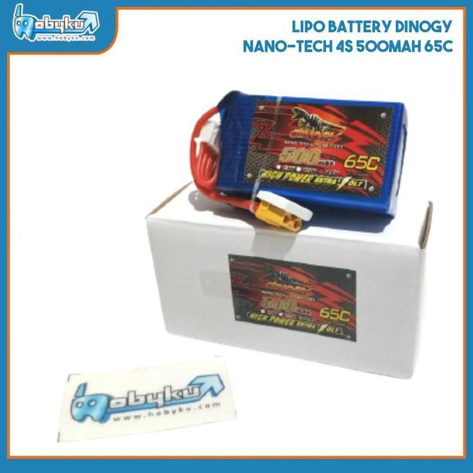 LIPO BATTERY DINOGY NANO-TECH 4S 500MAH 65C HG27