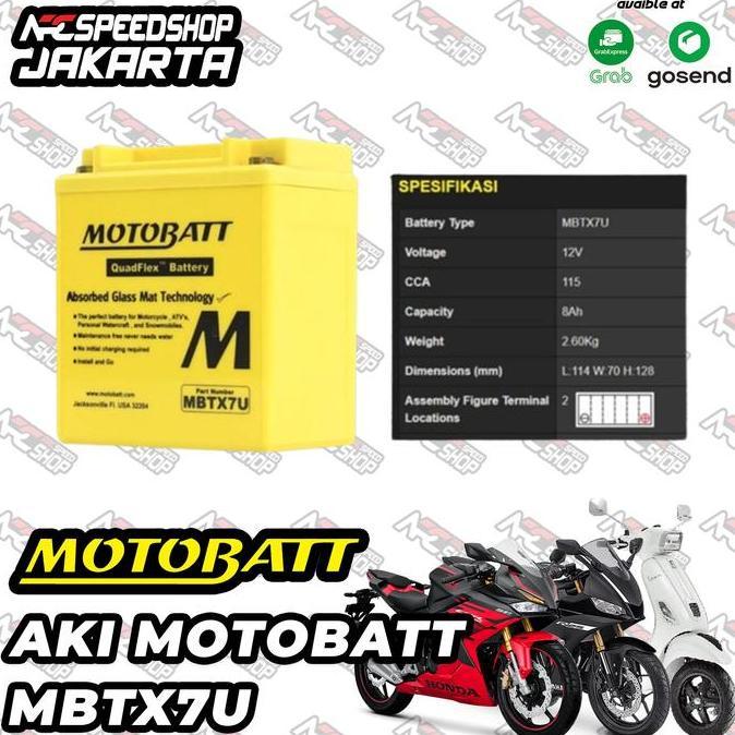 Aki Motobatt CBR250RR R25 Nmax Vespa Lx150 Klx klx250 CBR150 CBR 250