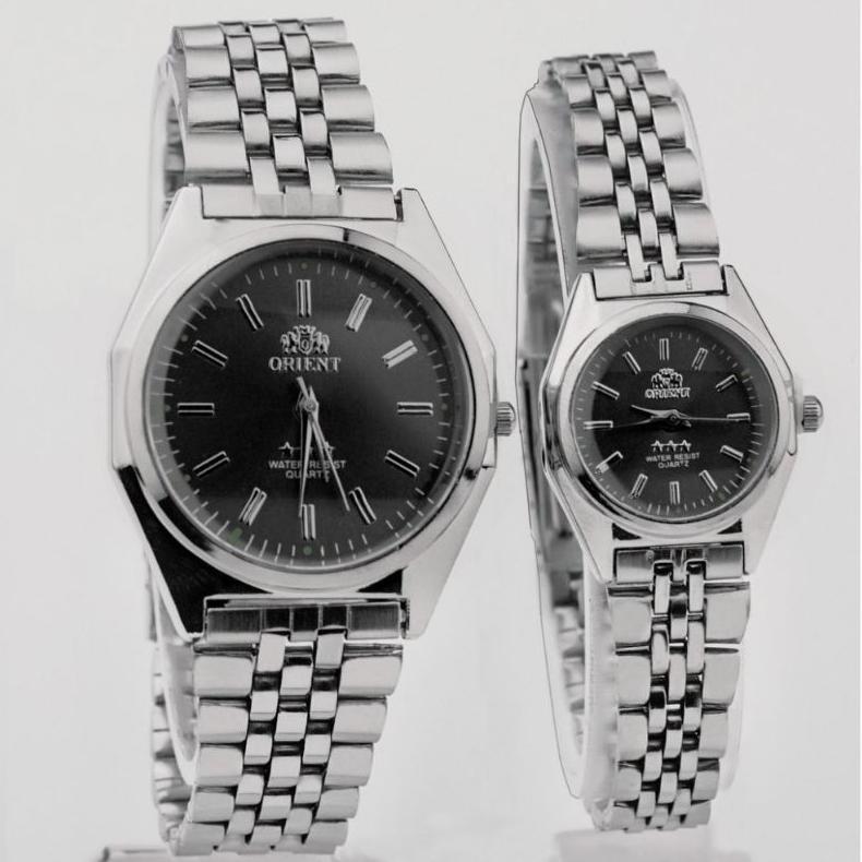 Hemat Jam Tangan Couple Orient Tali Rantai Stainless Steel