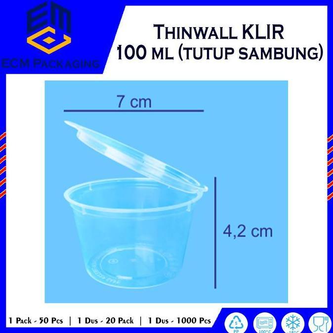 THINWALL KLIR CUP 100ML 25PCS | THINWALL CUP PUDING 100ML
