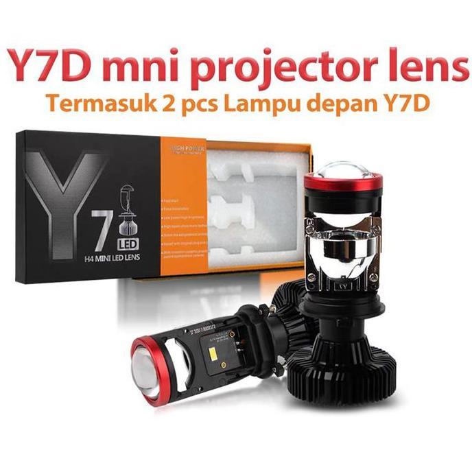 Led Mobil Motor H4 Mini Projector Projie Y6D Y7D Super Bright Asli