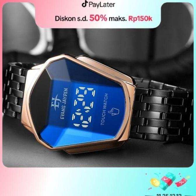 Watch- Evans Jayden Jam Tangan Pria 9953 Rantai Stainless Steel Dital Touch Screen Sapphire Glass Te