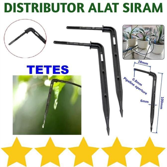 100PCS IRIGASI TETES DRIP STICK SPRINKLER FERTIGASI STICK DRIPPER BEND ARROW