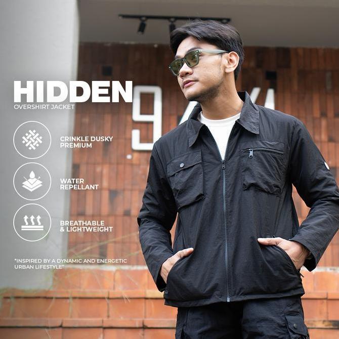 [CUCI GUDANG] BAPIN Overshirt Jacket Hidden Black - Jaket Pria Overshirt