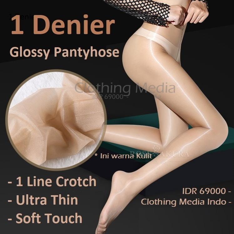 Pantyhose 1D Line Ultra Thin Glossy Oil Elastis Stocking Super Tipis