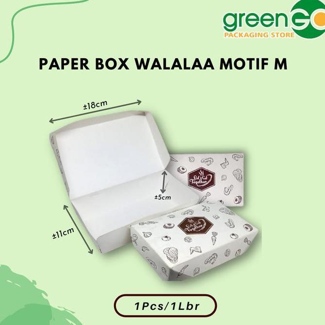PAPER BOX WALALAA MOTIF SIZE M 18CM SATUAN ECER PAPER LUNCH BOX GAMBAR