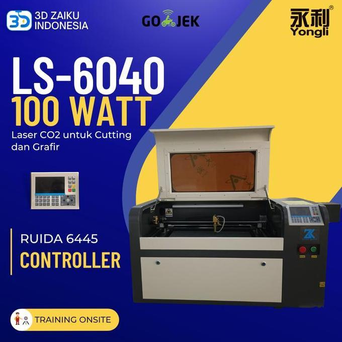 Zaiku CNC LS-6040 with 100 Watt Laser CO2 dengan Ruida Controller
