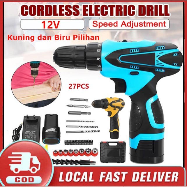 NEW -COD-Mesin Bor Baterai Bor mini Bor portable 98VF Bor Portable Obeng listrik