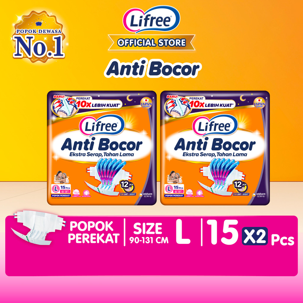 Lifree Popok Dewasa Perekat - L 15 - 2 Packs