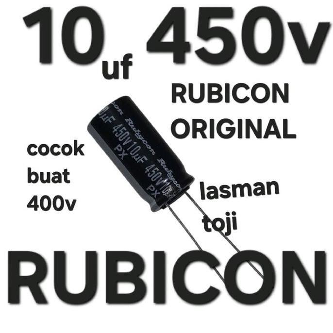 LINEAR ( RUBICON HITAM 10 UF 450V ) ELKO ELCO 10UF 450V 450V10UF 400V10UF 10 UF 10MF 10MIKRO 10 UF M