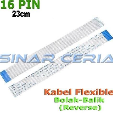 SC KABEL FLEXIBLE FLAT 16 PIN 23CM REVERSE 2 ARAH 23CM BOLAK BALIK