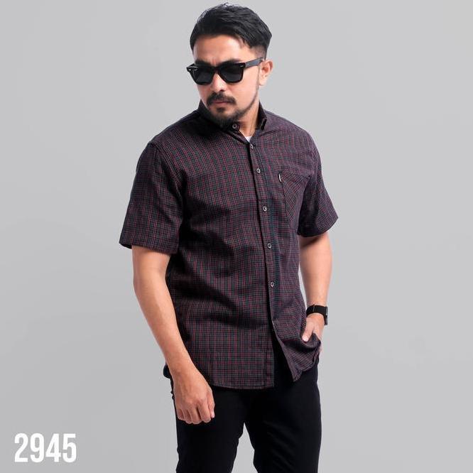 Dgm Kemeja Flanel Pria Lengan Pendek Hijau Garis Merah Kemeja Pria Flanel Pria Kemeja Pendek 2945