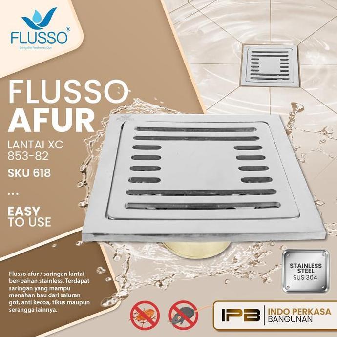 FLUSSO Afur Lantai Saringan Got Kamar Mandi | Afur Got Up Down Kamar Mandi | 618