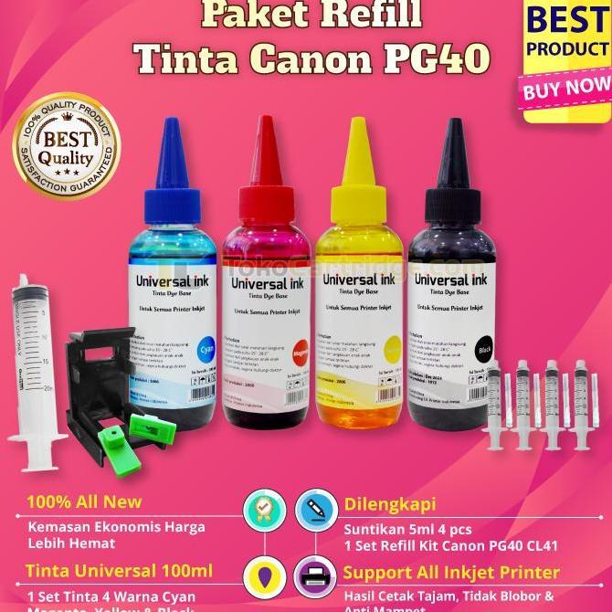 Paket Refill Tinta Printer Canon Refill Kit Model Pendek