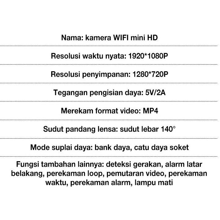 Kamera Mini WIFI CCTV Mini Tersembunyi Tanpa Kabel 1080P cctv wifi jarak jauh lewat hp camera cctv k