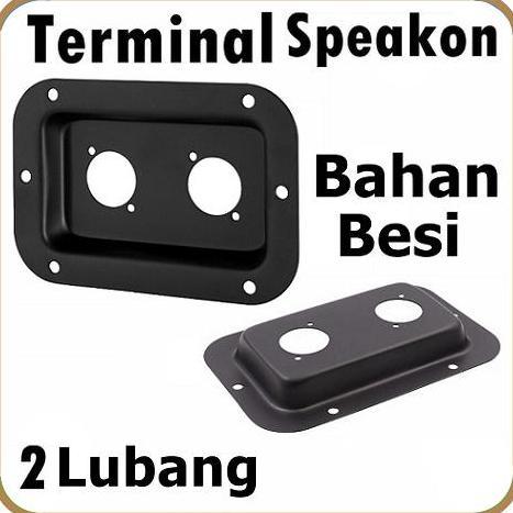 PLAT PANEL BESI TERMINAL BOX SPEAKER SPIKON DUDUKAN SOCKET SPEAKON CANON 2 LUBANG