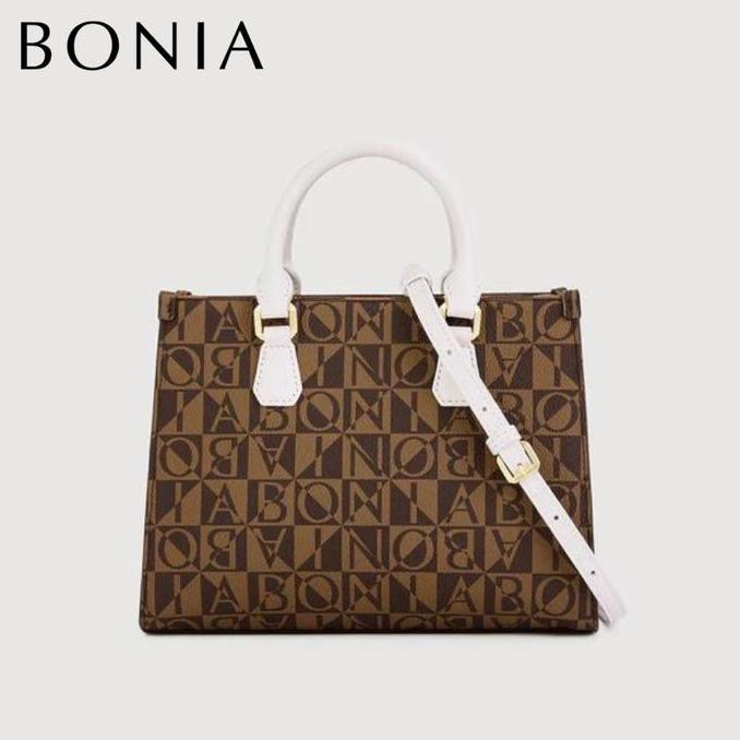Bonia - Lita Monogram Small Satchel Bag White