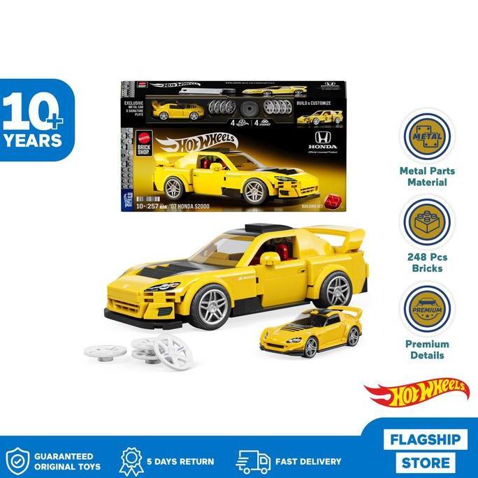 Mattel Brick Shop Hot Wheels Honda S2000 - Mainan Balok Susun