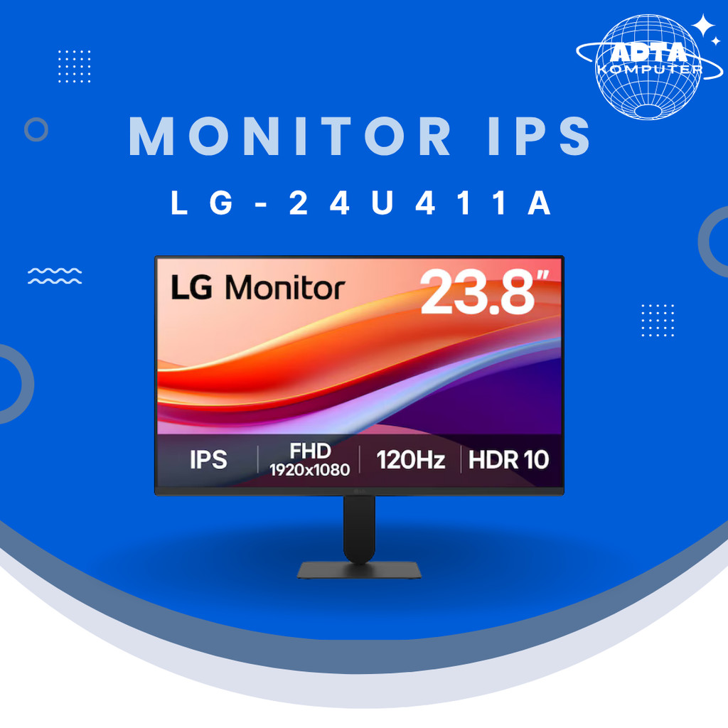 Monitor LG - 24U411A | MONITOR 23.8 INCH FULL HD | IPS | 120Hz | 1ms | Monitor 24 inch | Monitor LG 