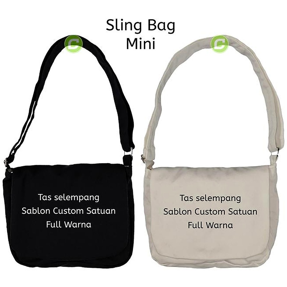 Tas Selempang Mini Sling bag Kanvas Sablon custom satuan