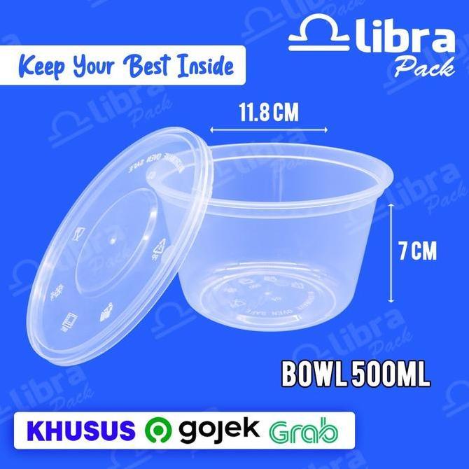 THINWALL BOWL 500ML MANGKOK BULAT PLASTIK 500 ML BOWL BULAT PLASTIK Isi 500 SET