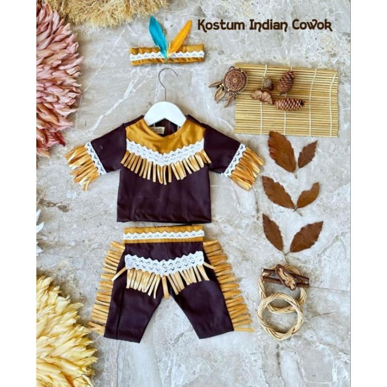 Best Seller Kostum Indian Anak/Baju Indian Afrika Anak/Baju Adat Afrika/Cosplay Indian Anak