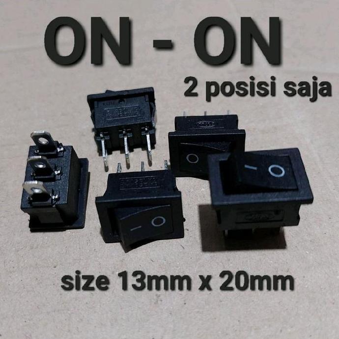 HIMAX ROCKER SWITCH SAKLAR TOMBOL SWITH ON OFF ON SEN SEIN 3 POSISI HITAM
