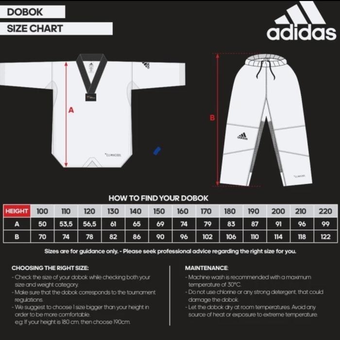 CLEARANCE SALE - dobok adidas pemula adistart kerah putih taekwondo