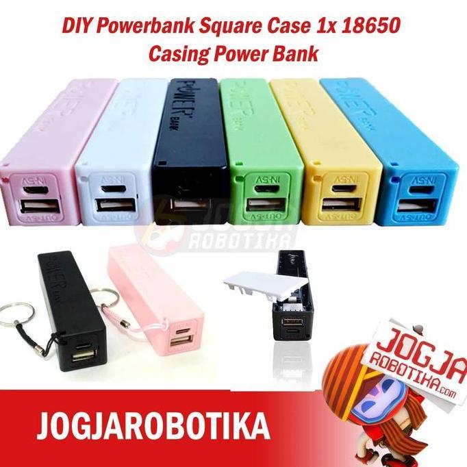 Diy Powerbank Square Case 1X 18650 Casing Power Bank