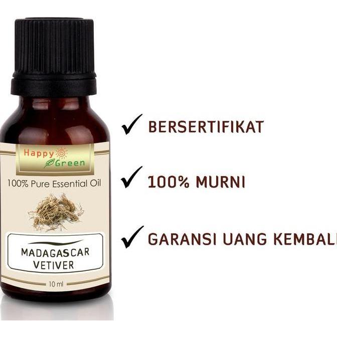Happy Green Madagascar Vetiver Essential Oil (10 ml) - Akar Wangi Oil