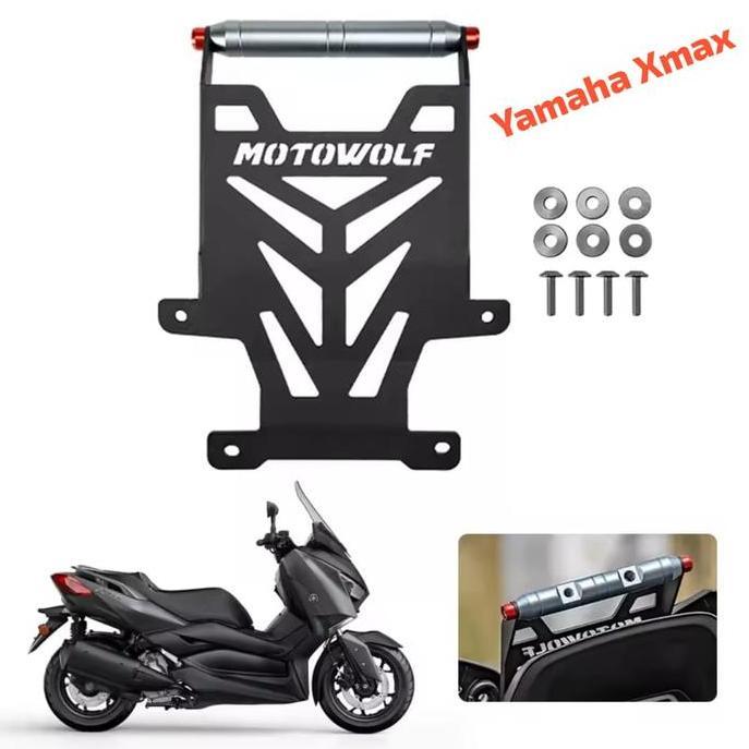Motowolf Bracket Navigasi Hb1 Hb2 Untuk Yamaha Xmax & Honda Forza Holder Smartphone Gps Motor Depan 