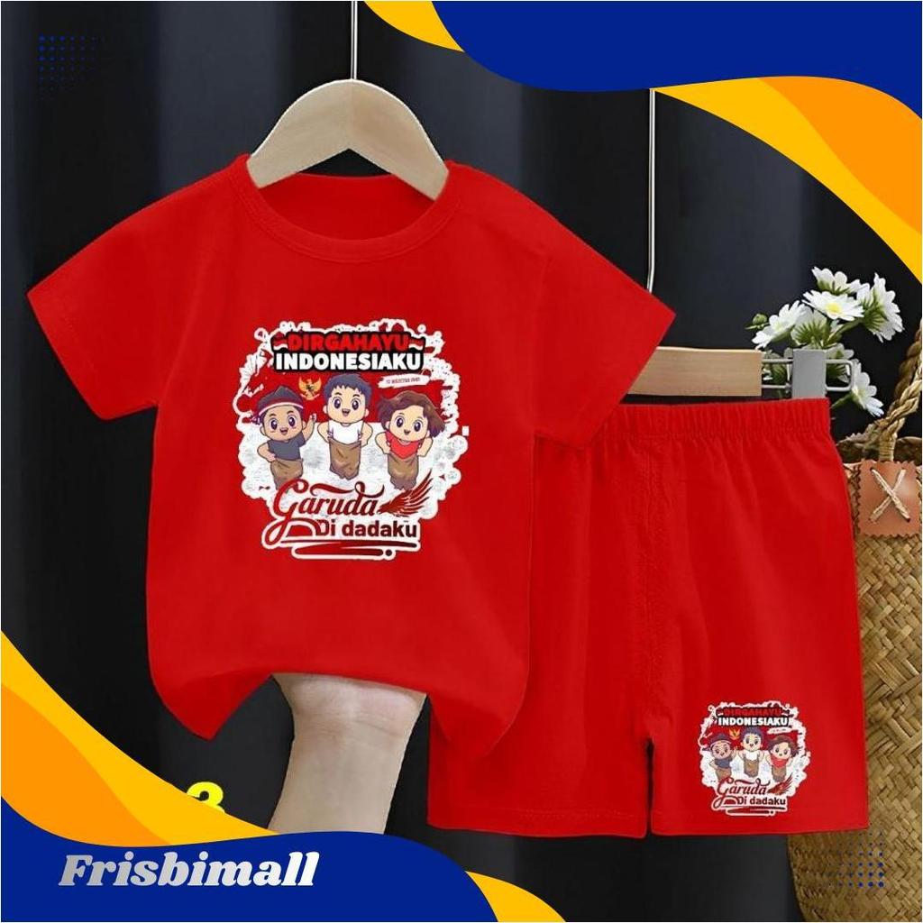 Baju / Setelan / Oneset Baju & Celana Anak UNISEX STA1455 Edisi 17 Agustus Dirgahayu Kemerdekaan Ind
