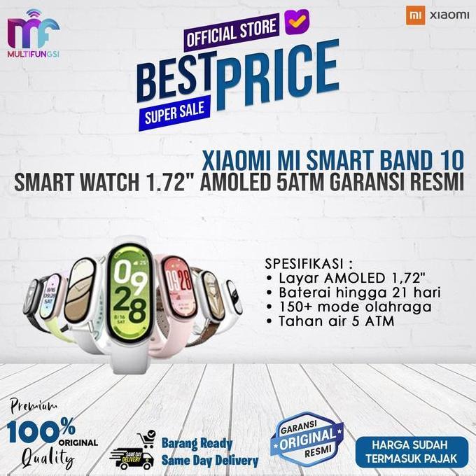 Promo - Xiaomi Smart Band 10 | Smart Watch 1.72" Mi Band  Layar Amoled Garansi Resmi Jam Bluetooth S