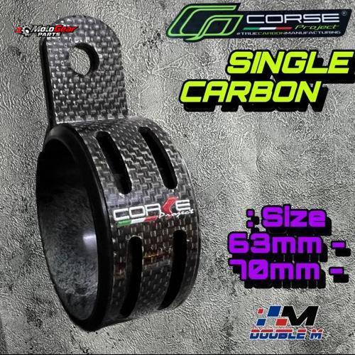 Klem Kleman Breket Knalpot 2 Tak Carbon Karbon Selencer Arrow
